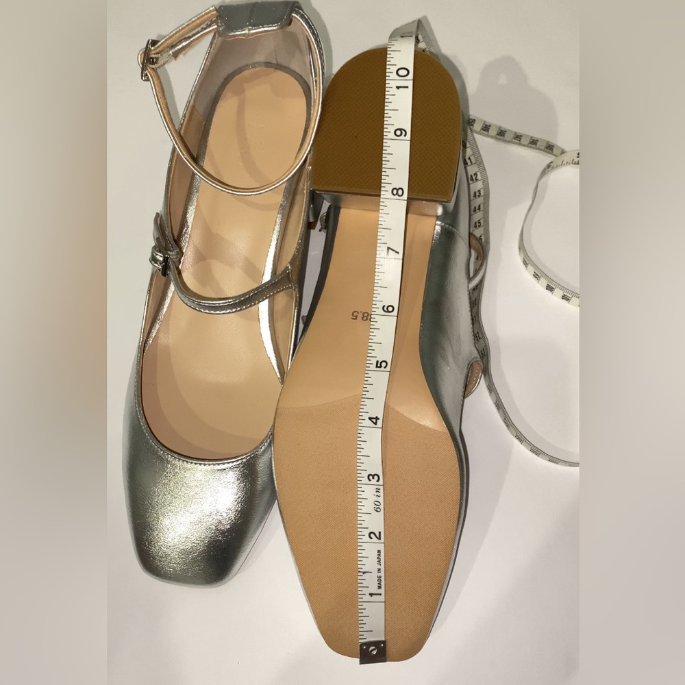 Peche Nico Silver Heeled Ballet Shoes Size 8 Elegant Dressy - Picture 2 of 8